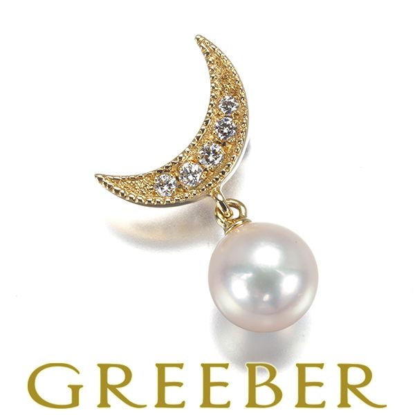 ミキモト ブローチ パール 真珠 7.0mm ダイヤ ダイヤモンド ムーン