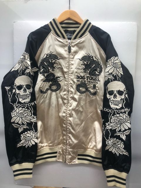 ◇◇◇S298 DOG TOWN 黒龍 BLACK DRAGON 龍 髑髏 刺繍 スカジャン