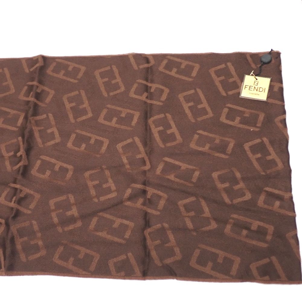 Ft634552 フェンディ マフラー ウール素材 ズッカ柄 ブラウン
