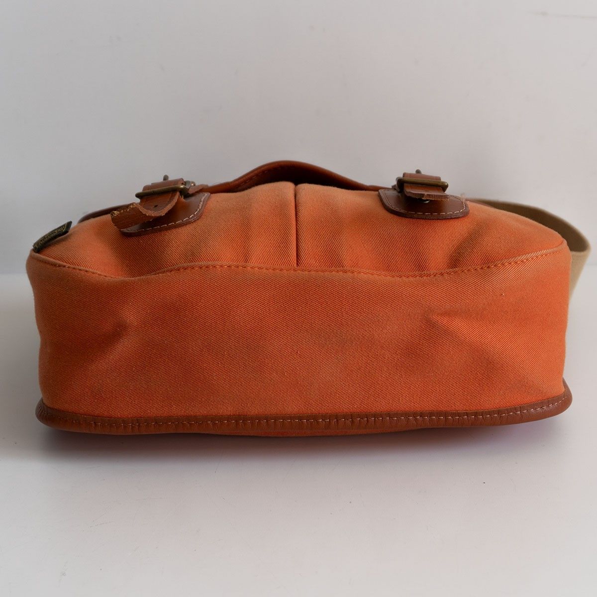 希少】JOHN CHAPMAN【キャンバス×レザー ショルダーバッグ】オレンジ
