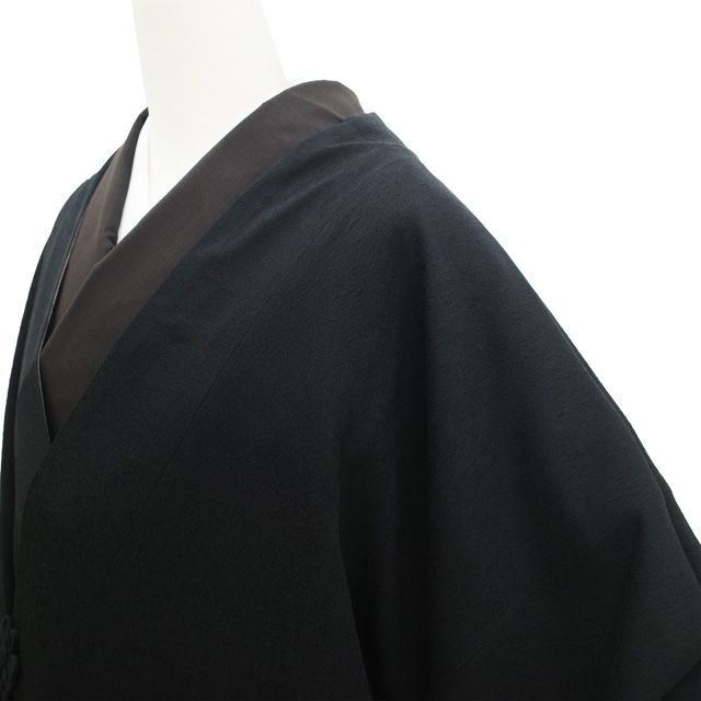 中古】 道中着 コート リサイクル 正絹 袷 変わり衿 リバーシブル 地紋