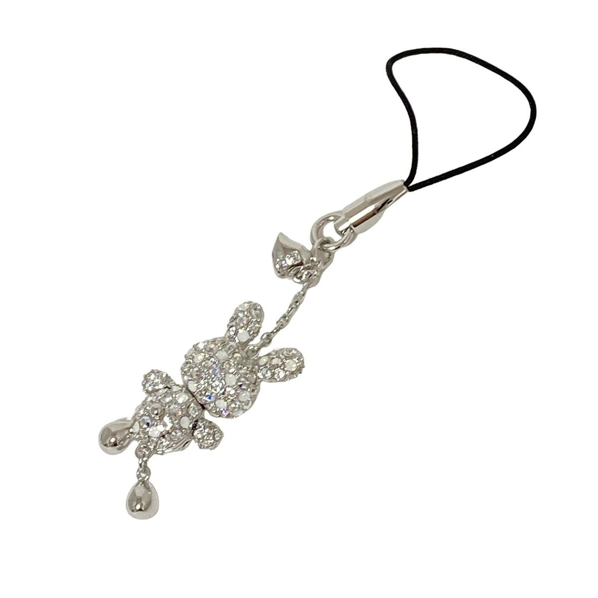 SWAROVSKI スワロフスキー キーホルダー チャーム シルバー ピンク 黒 ウサギ ハート