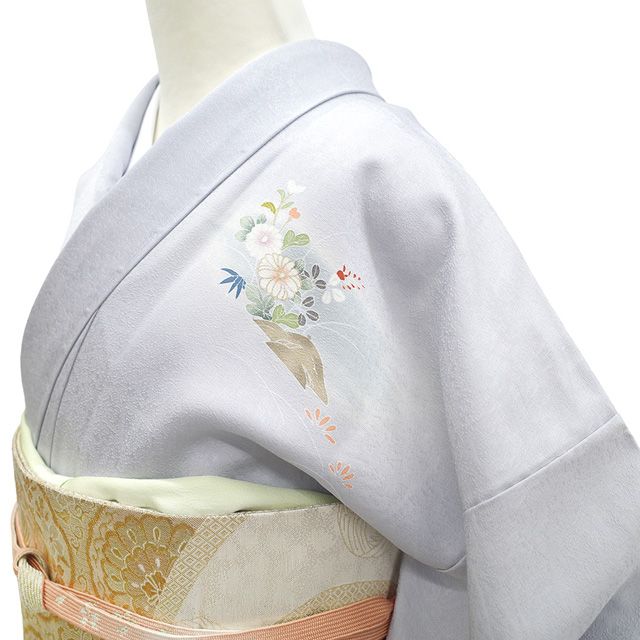 新古品】 訪問着 着物 フォーマル 未使用 正絹 袷 手描き友禅 金彩加工