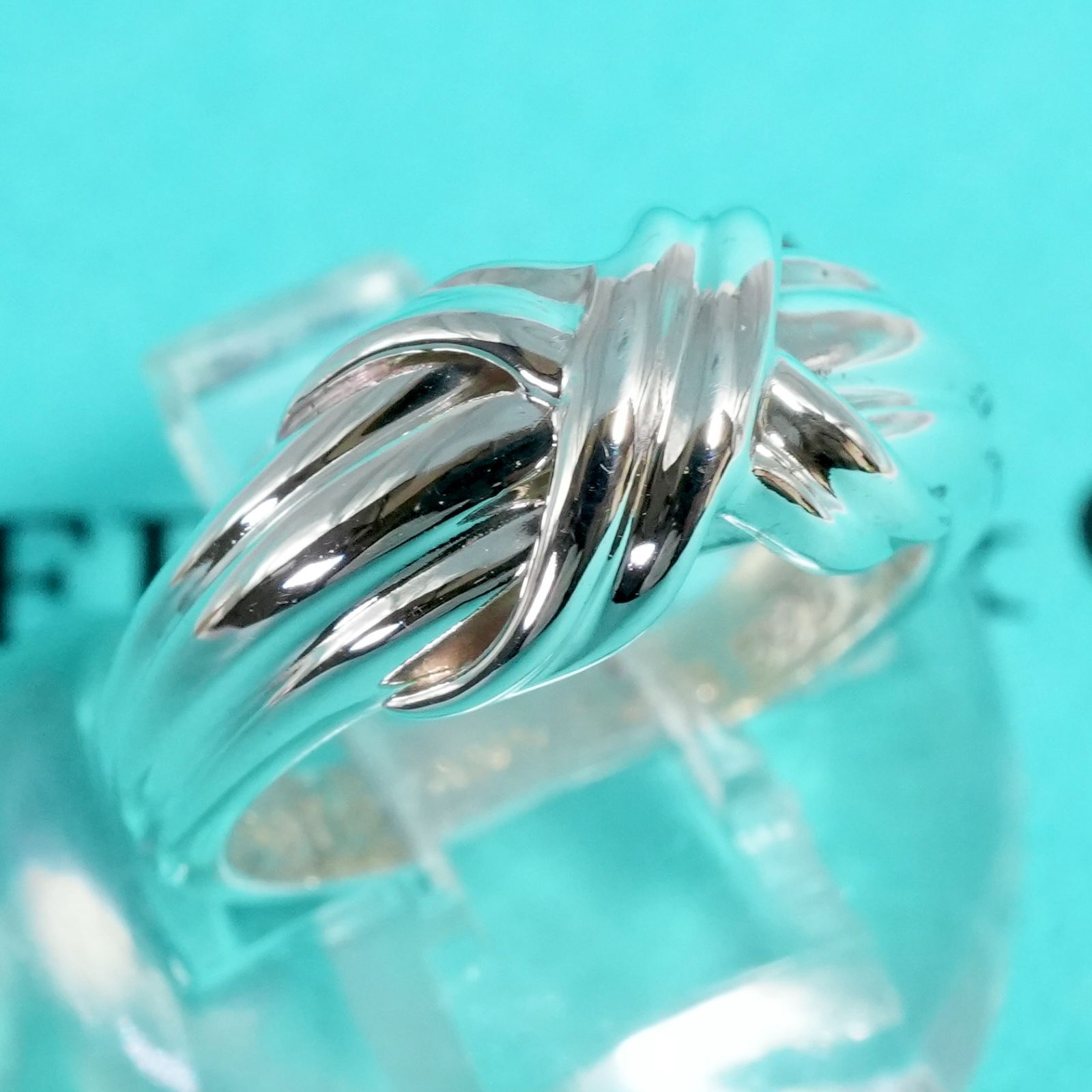 極美品11.5号ティファニー シグネチャークロス シルバー リング25-2152