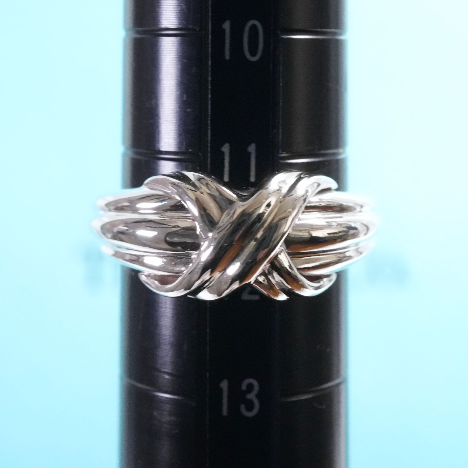 極美品11.5号ティファニー シグネチャークロス シルバー リング25-2152