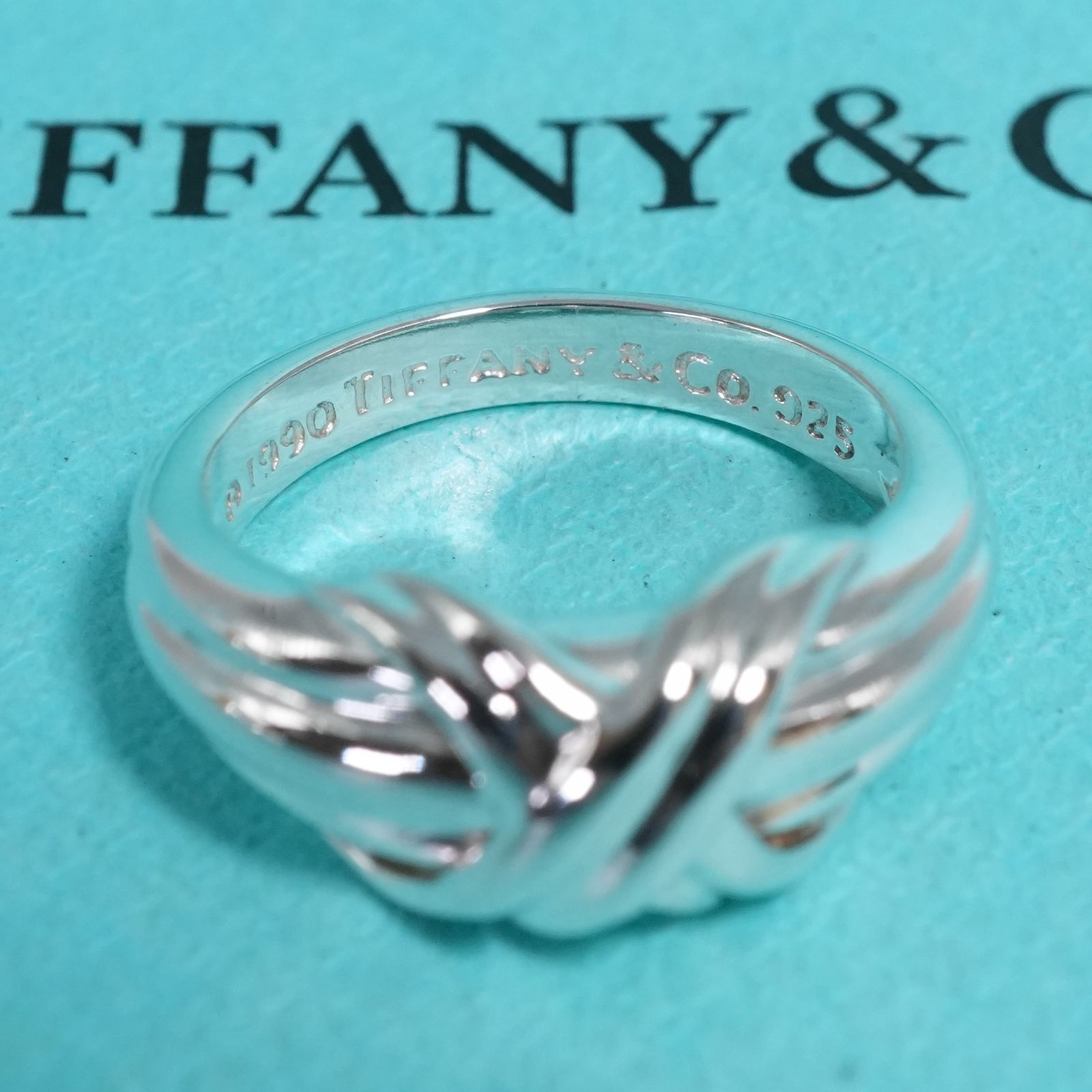 極美品11.5号ティファニー シグネチャークロス シルバー リング25-2152