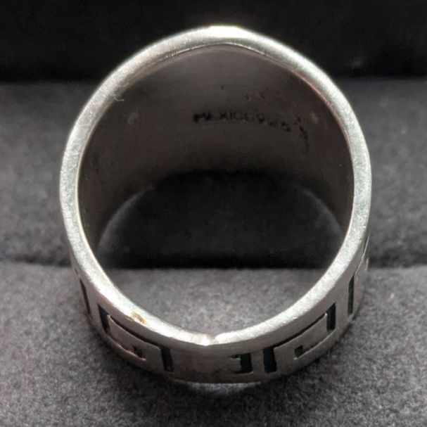 メキシコ製 シルバー925 マヤカレンダー シグネットリング 13.5号 24g