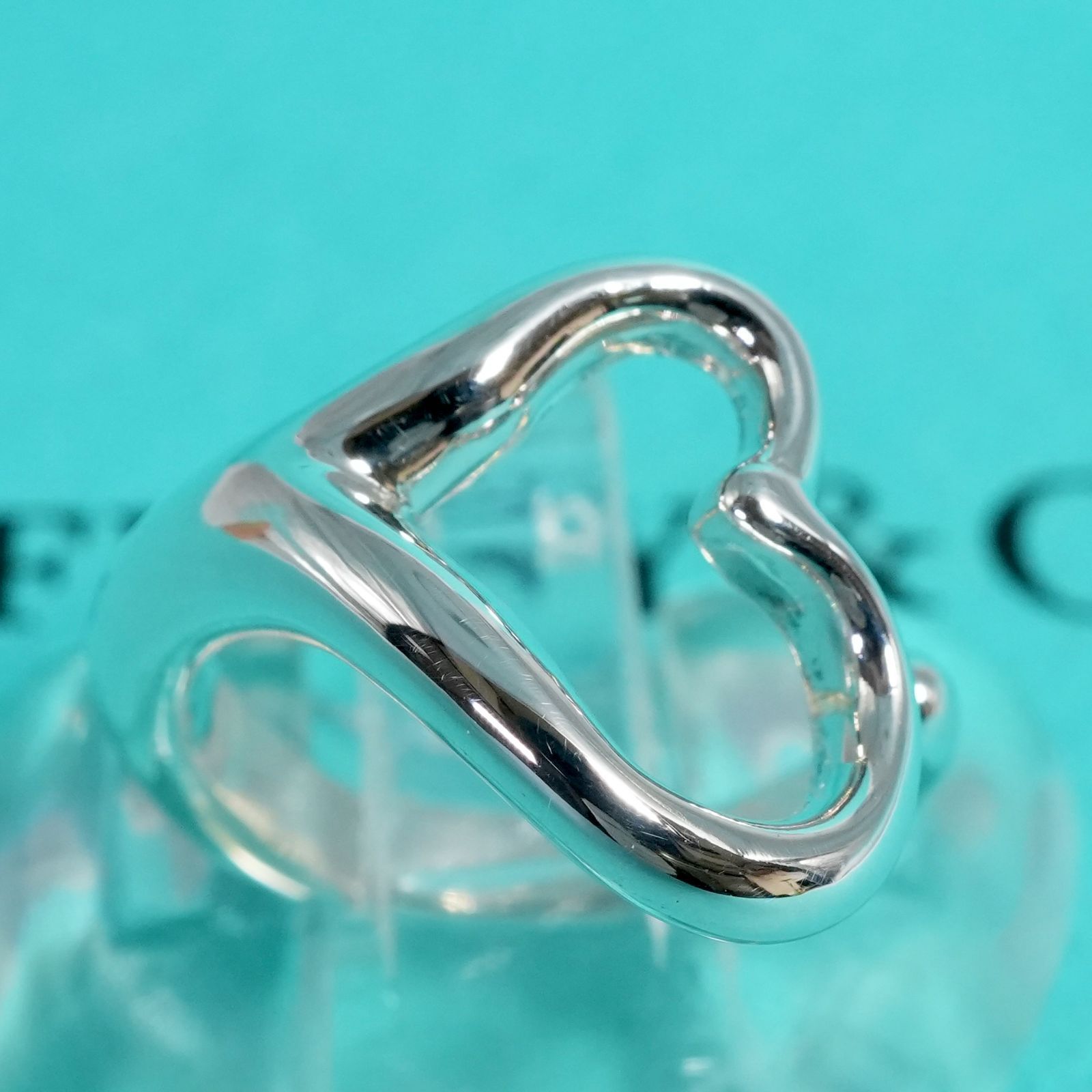 【極美品】 ティファニー オープンハート リング 約8号 ペレッティ A490 極美品8号 ティファニー オープンハート エルサペレッティ リング25