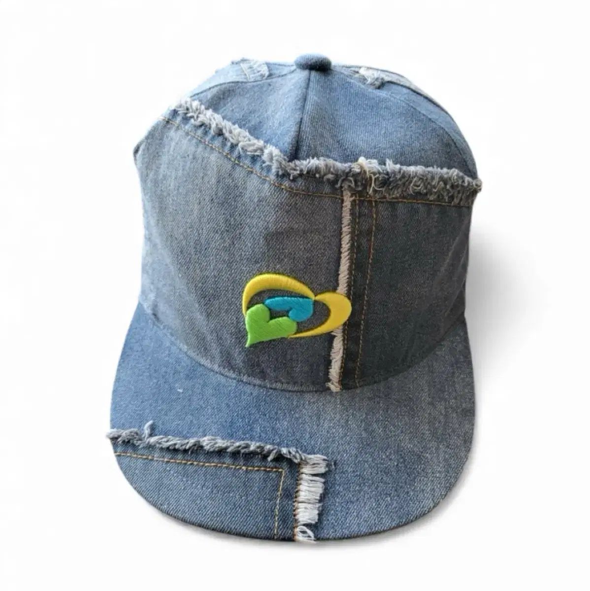 Monellorana デニム カッティング デザインテープ ベースボールキャップ 帽子
