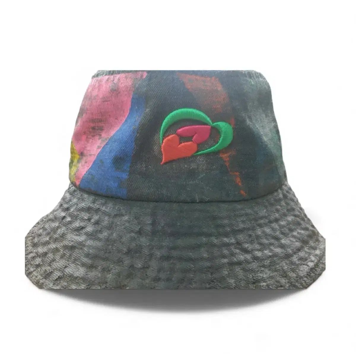 Monellorana ハート 刺繍 プリンティング バケットハット
