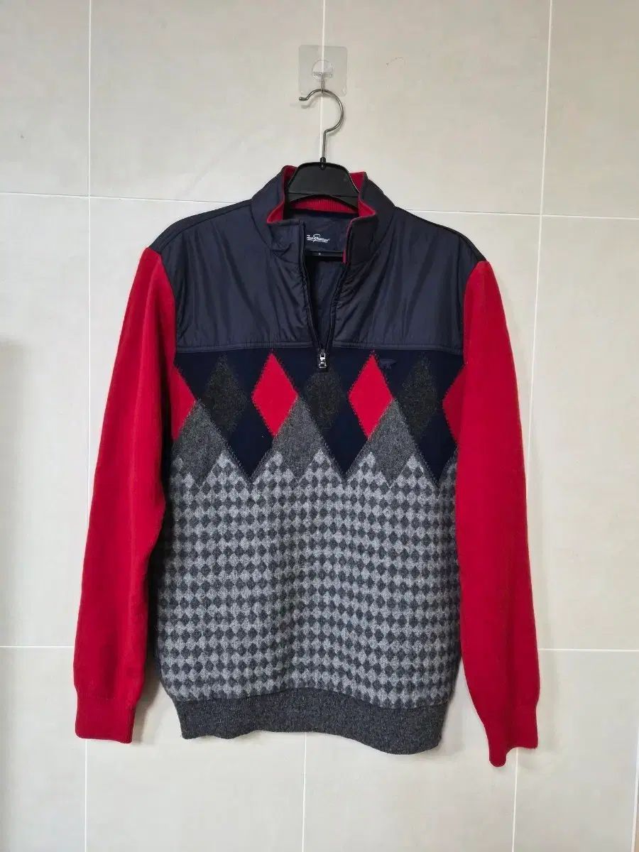 ジャック ニクラウス アーガイル CHECK パータン 防風 ニット 100