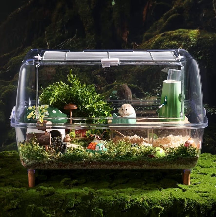 BUCATSTATE ハムスターケージ 650 【木脚マット付き】 全面クリア 全