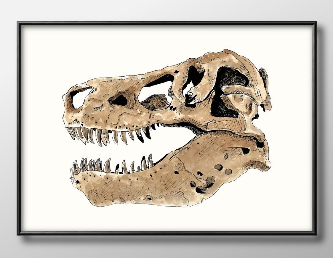 12544T-REX ダイナソー 恐竜 A3 サイズ ポスター アート おしゃれ 絵画