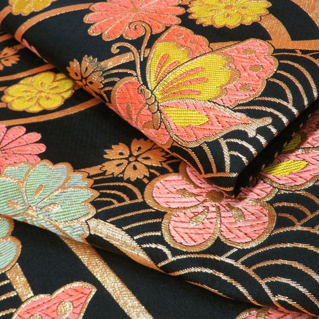 七五三 本加工 7歳用 トップ 女の子 女児 着物 帯 2点セット 正絹 縮緬