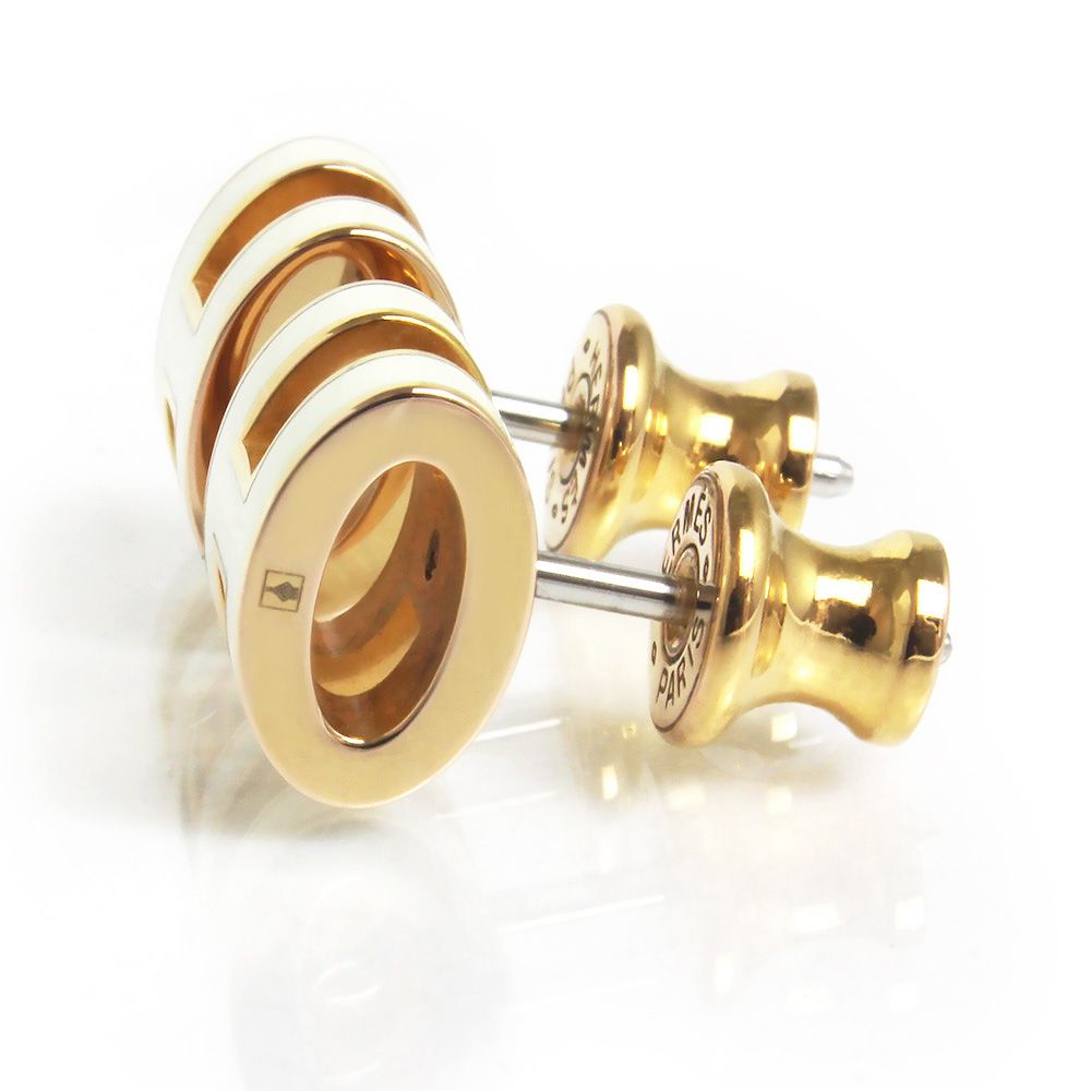 エルメス ポップアッシュ ミニ ポップ H ピアス クレ ホワイト