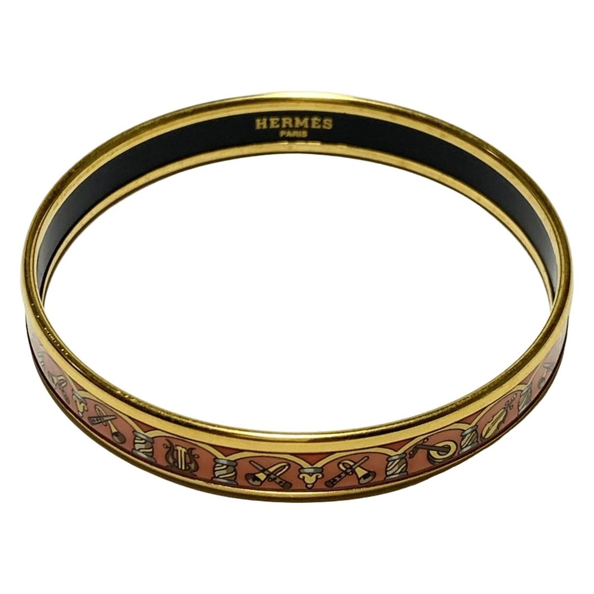 HERMES(エルメス) バングル エマイユ ゴールド×オレンジ×マルチ - メルカリ