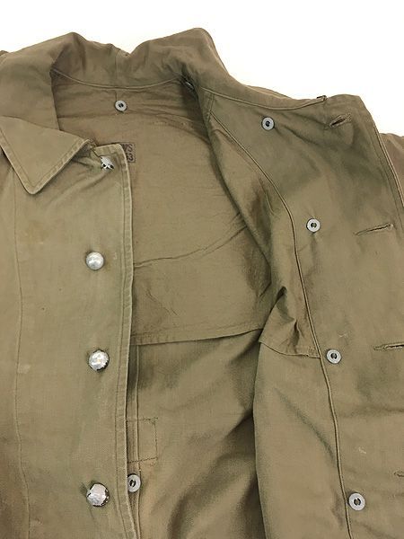 古着 40s フランス軍 M35 コットン キャンバス モーター サイクル オーバー コート アンバー 6 古着 40s フランス軍 M35 コットン キャンバス モーター サイクル