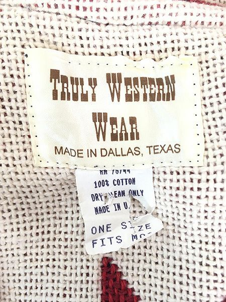 レディース 古着 90s USA製 星条旗 総柄 フリンジ ショールカラー