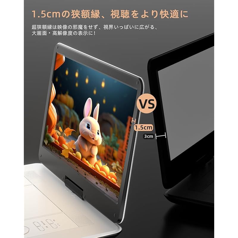 2025新登場・15.6インチ大画面・2年】 ポータブルDVDプレーヤー BOIFUN