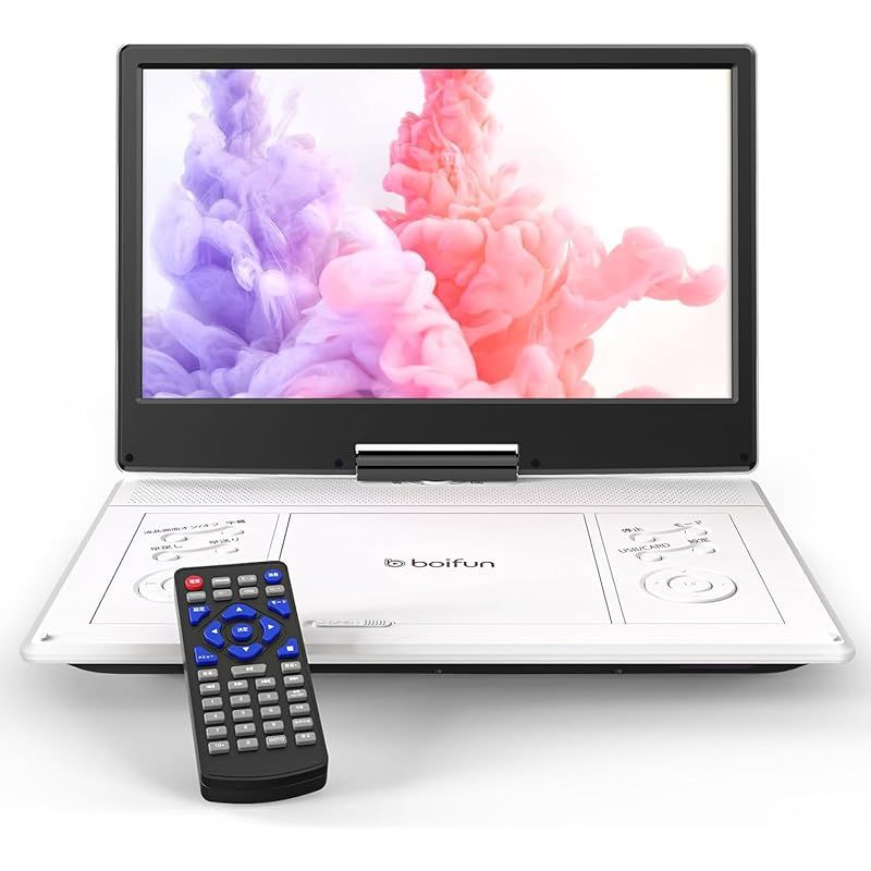 2025強化版 14.1インチ大画面 2年 ポータブルDVDプレーヤー 15.9型 BOIFUN cd dvdプレーヤー ポータブル 車載用 1366 768 液晶 大容量バッテリー 6時間超長再生 リージョンフリー TV同期再生 270°回転180°反転