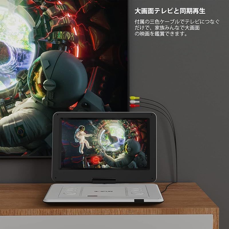 2025強化版・14.1インチ大画面・2年】 ポータブルDVDプレーヤー 15.9型