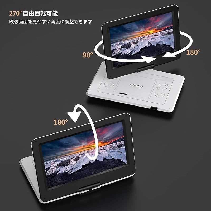 2025強化版・14.1インチ大画面・2年】 ポータブルDVDプレーヤー 15.9型