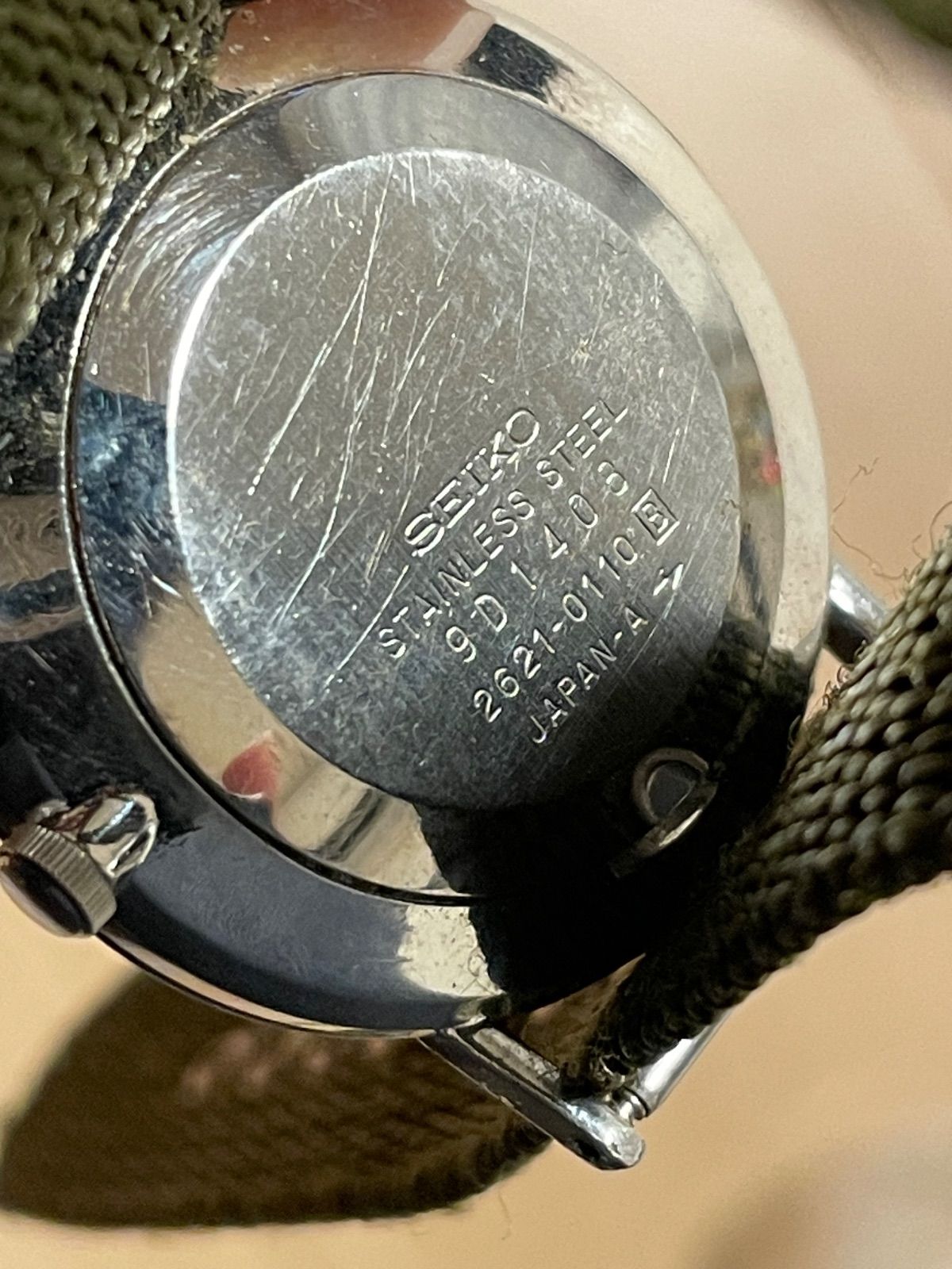 SEIKO セイコー 2621-0110 シルバークォーツ腕時計 布ベルト 
