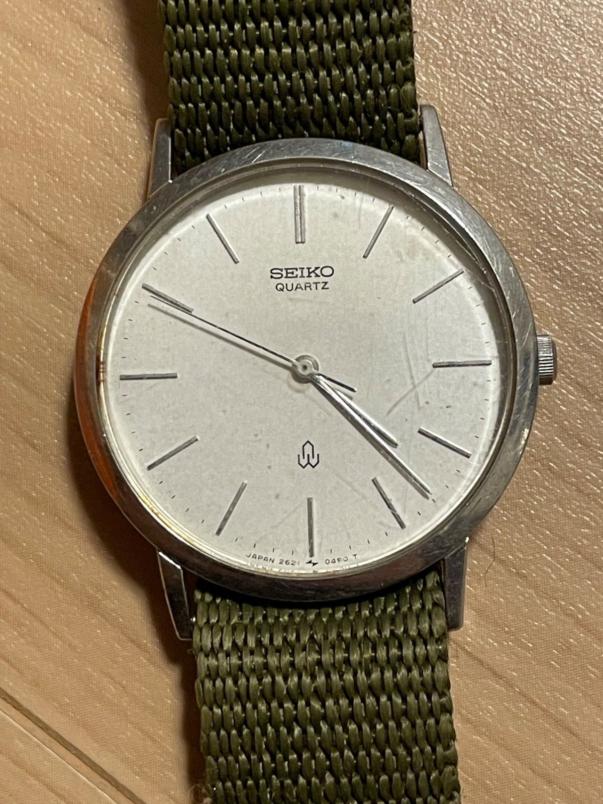SEIKO セイコー 2621-0110 シルバークォーツ腕時計 布ベルト 