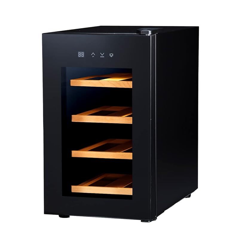 PlusQ プラスキュー ワインセラー 8本収納 BWC 008 P ブラック 日本メーカー製ペルチェ採用 コンパクトモデル 静音式 サポートセンター 振動抑制 省エネ LEDライト 木製棚 温度設定4 22℃ 1