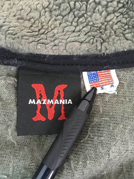 古着 90s USA製 MAZMANIA オオカミ ウルフ 月 アニマル フリース