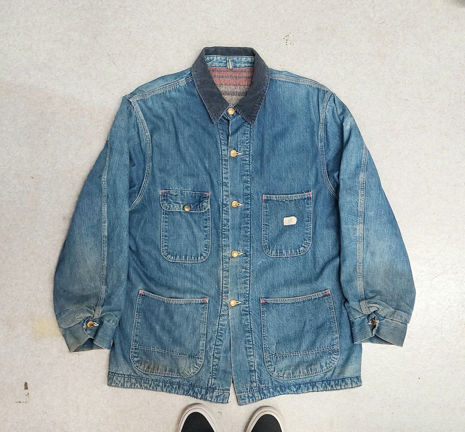 60's Sears デニムカバーオール 裏地ブランケット 実寸XLサイズ位