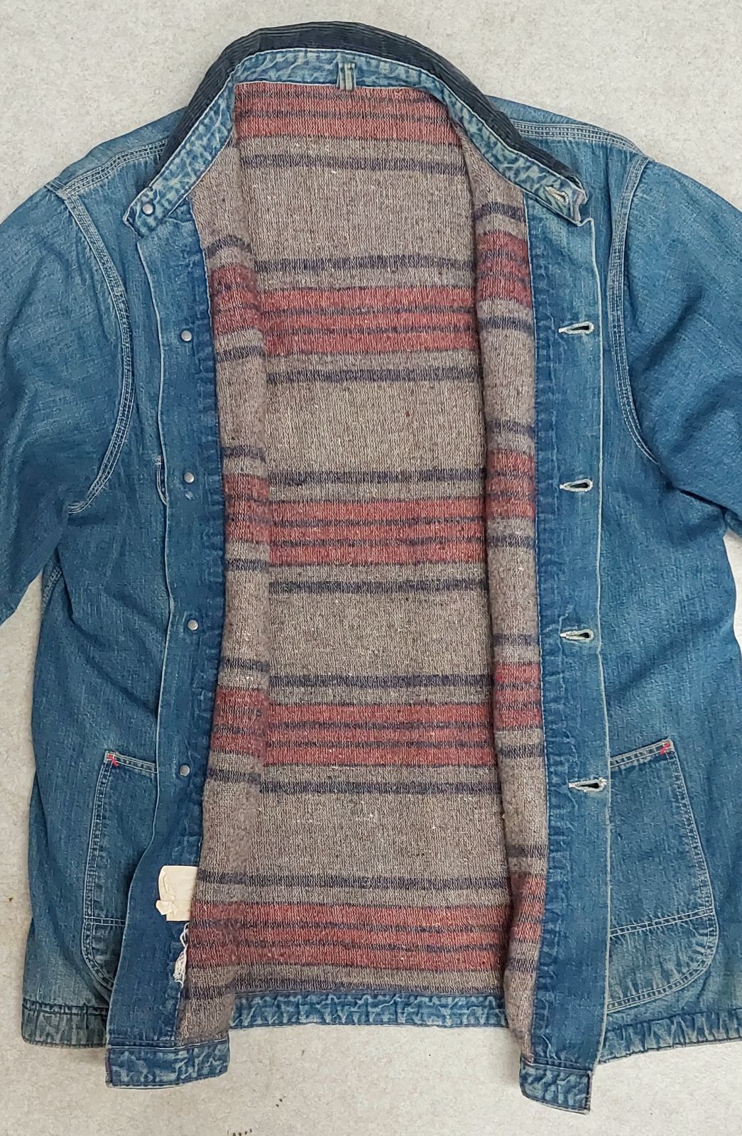 60's Sears デニムカバーオール 裏地ブランケット 実寸XLサイズ位