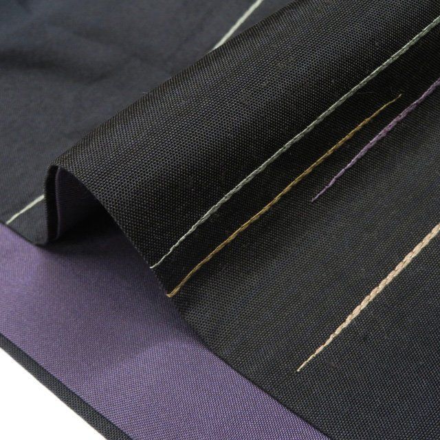 大島紬 着物 中古 正絹 袷 セミフォーマル 作家物 落款 刺繍 霞文 黒色 多色 身丈160cm 裄66cm M きもの北條 A1272-24 大島紬 着物 中古 正絹 袷 セミフォーマル 作家物 落款 刺繍 霞文 黒色