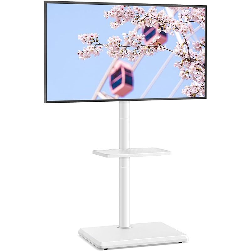  Rfiver テレビスタンド ハイタイプ tvスタンド 27 60インチ対応 壁寄せ テレビ台 VESA 横100～400 縦100～400 木製台座 耐荷重40 kg 高さ調整 左右回転35° 家用 会社用 ホワイト 0 防犯センサー 侵入防止装置 防犯カメラ 防犯 セーフティ