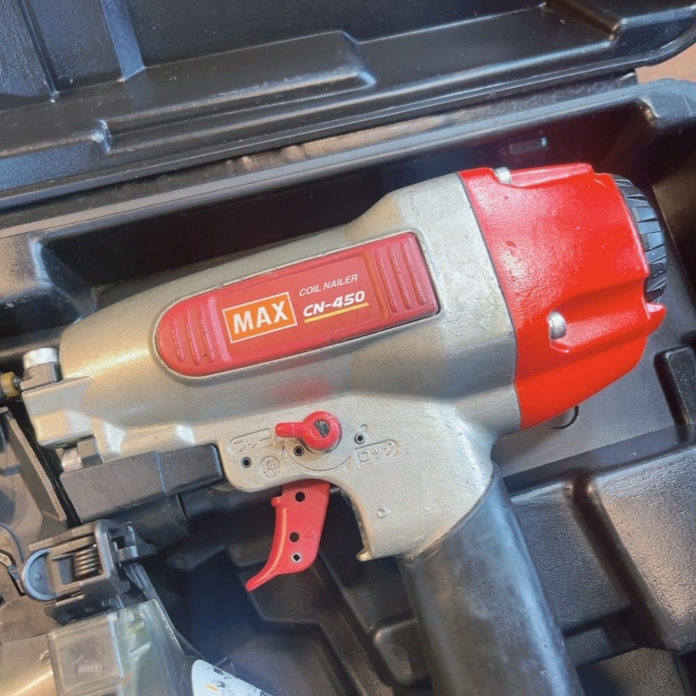 7日保証 整備済 消耗部品多数交換 MAX マックス CN-450 常圧 50 mm コイルネイラ 釘打機 ケース付き 動作良好