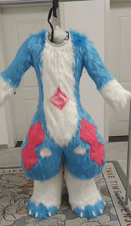 着ぐるみ ケモノ体 フルスーツ セット NO 68 水色 青 犬 全頭ヘッド ファースーツ ぬいぐるみ コスプレ コスチューム
