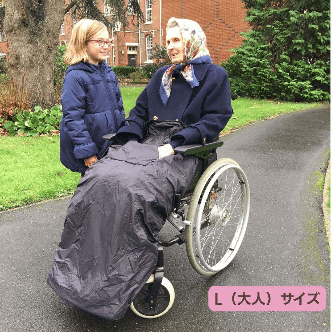 車椅子 フリースレッグカバー 防寒 防水 レインコート 足元あったか フリース素材 ブラック