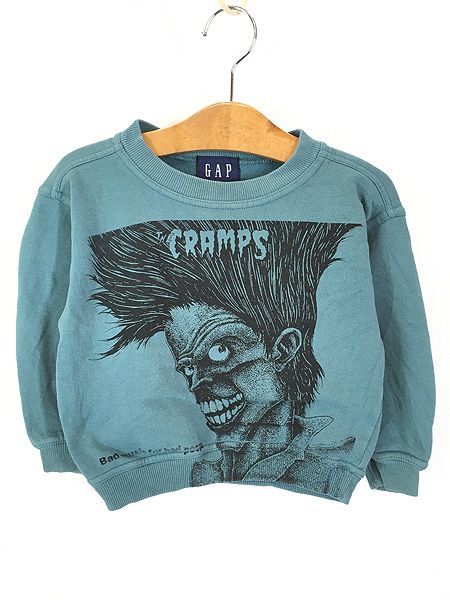キッズ 古着 90 s GAP THE CRAMPS ロック バンド スウェット トレーナー XXS 5-6歳位