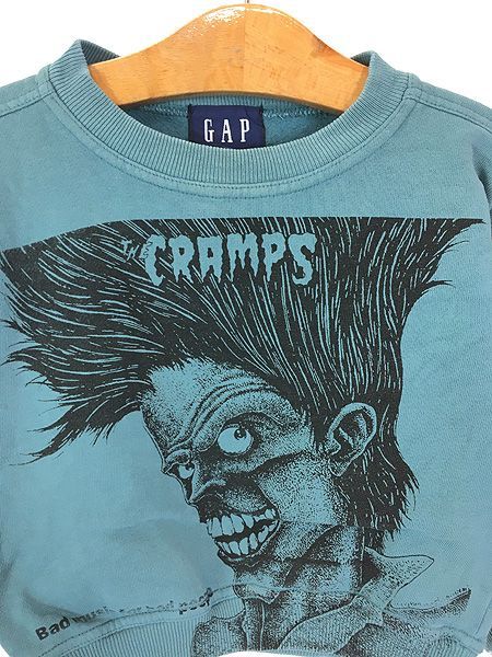 キッズ 古着 90 s GAP THE CRAMPS ロック バンド スウェット トレーナー XXS 5-6歳位