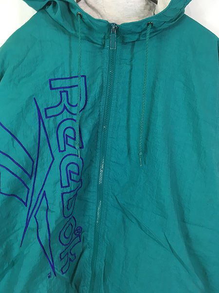 古着 80-90s Reebok VECTOR ロゴ 刺しゅう パデット ナイロン