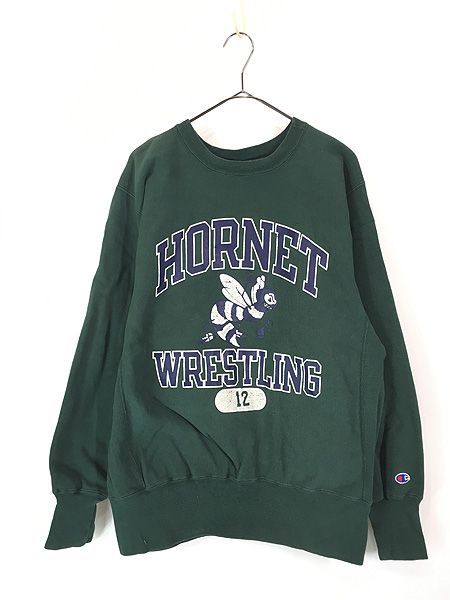 古着 90s USA製 Champion Reverse Weave 「HORNET WRESTLING