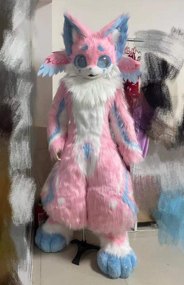 着ぐるみ ケモノ体 フルスーツ セット NO.69 ピンク 猫 全頭ヘッド ファースーツ ぬいぐるみ コスプレ コスチューム