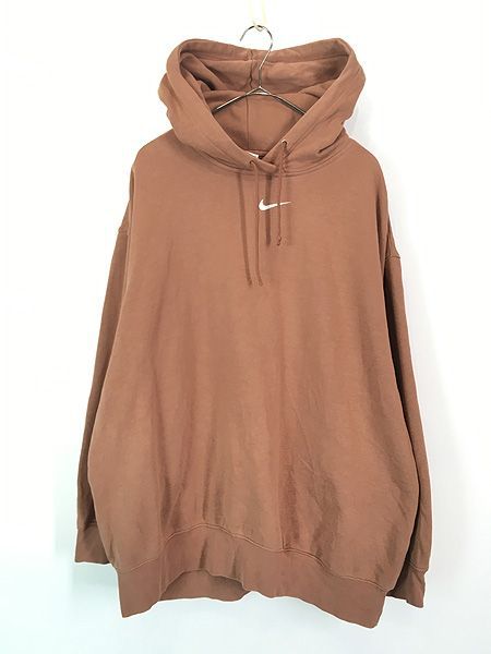 古着 NIKE センター スウォッシュ ロゴ 刺しゅう ソリッド スウェット