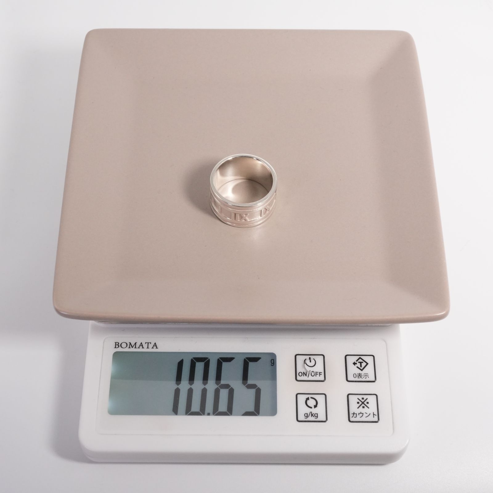 ティファニーアトラスシルバー925ワイドリング17号 極美品17号