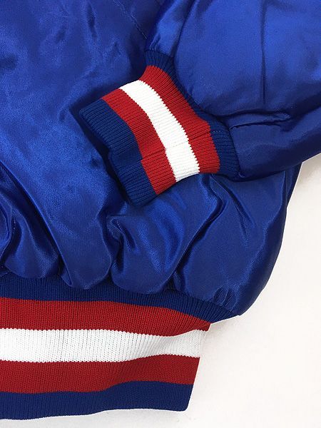 古着 80s USA製 NHL New York Rangers レンジャーズ 光沢 サテン パデット スタジャン ジャケット L 古着 古着 80s USA製 NHL New York Rangers レンジャーズ 光沢 サテン