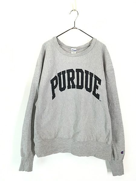 古着 90s Champion Reverse Weave 「PURDUE」 カレッジ パッチ リバース スウェット XL 古着 古着 90s Champion Reverse Weave 「PURDUE」 カレッジ パッチ