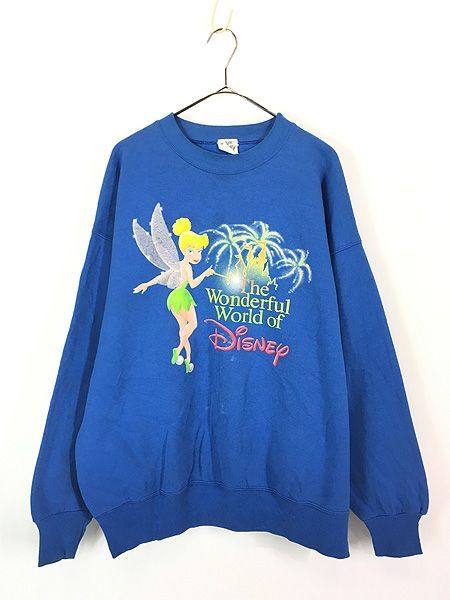 古着 90s USA製 Disney Tinkerbell ティンカーベル スウェット トレーナー XXL 古着