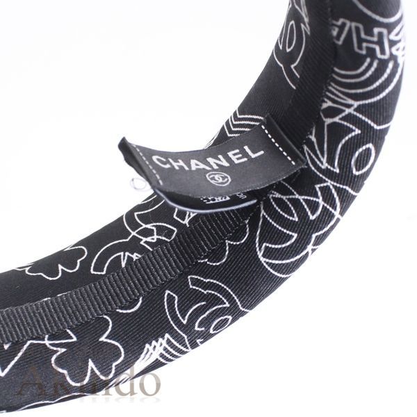 新品同様】シャネル CHANEL カチューシャ ココマーク 黒 ブラック ロゴ