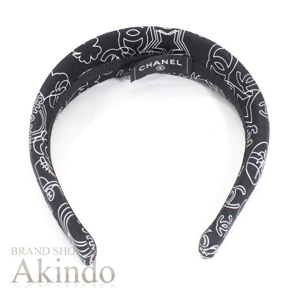 新品同様】シャネル CHANEL カチューシャ ココマーク 黒 ブラック ロゴ