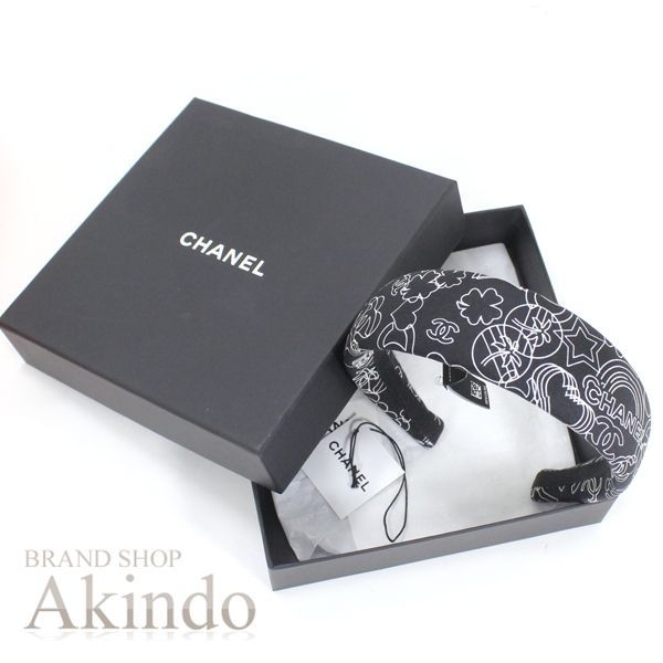 新品同様】シャネル CHANEL カチューシャ ココマーク 黒 ブラック ロゴ